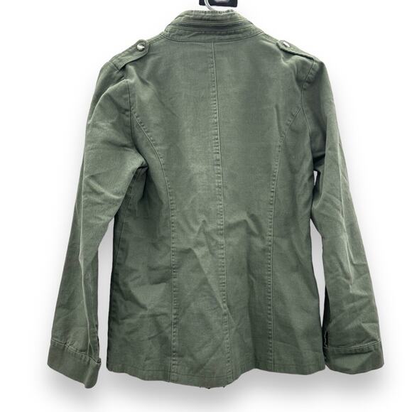 POL‎ Olive Green Long Sleeve Utility Military Full Zip Jacket Size M - Picture 4 of 11